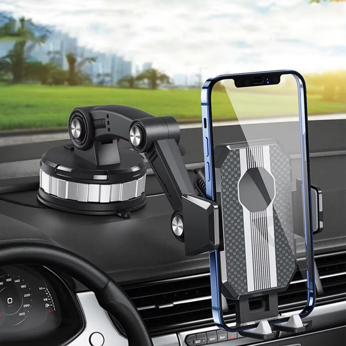 Philip | Auto smartphonehouder met zuignap - Zwart