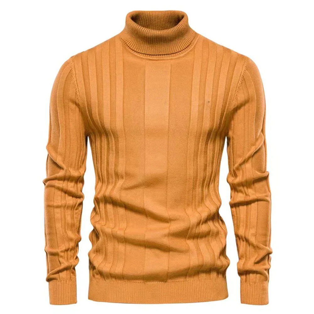 Liam – Pull Col Roulé Slim Fit à Côtes pour Hommes