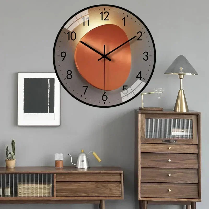 Pieter | Stille wandklok met gouden verloop - view 8