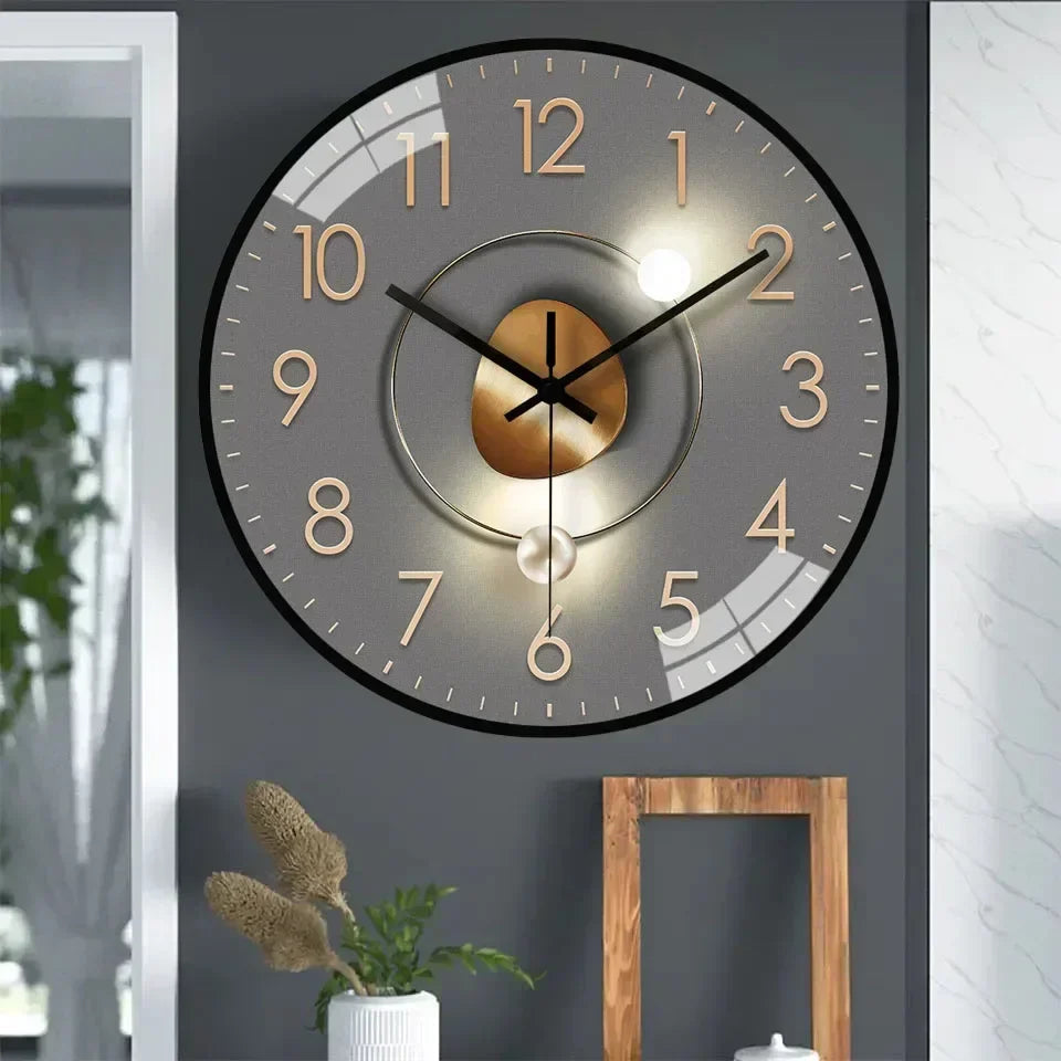 Pieter | Stille wandklok met gouden verloop - view 9