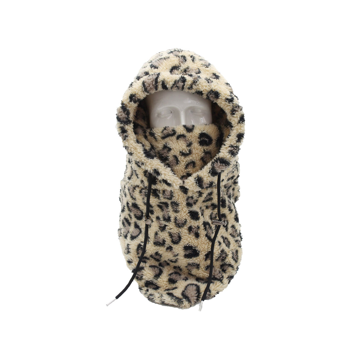 Quinten | Fleece thermomuts met nekbescherming - Luipaard