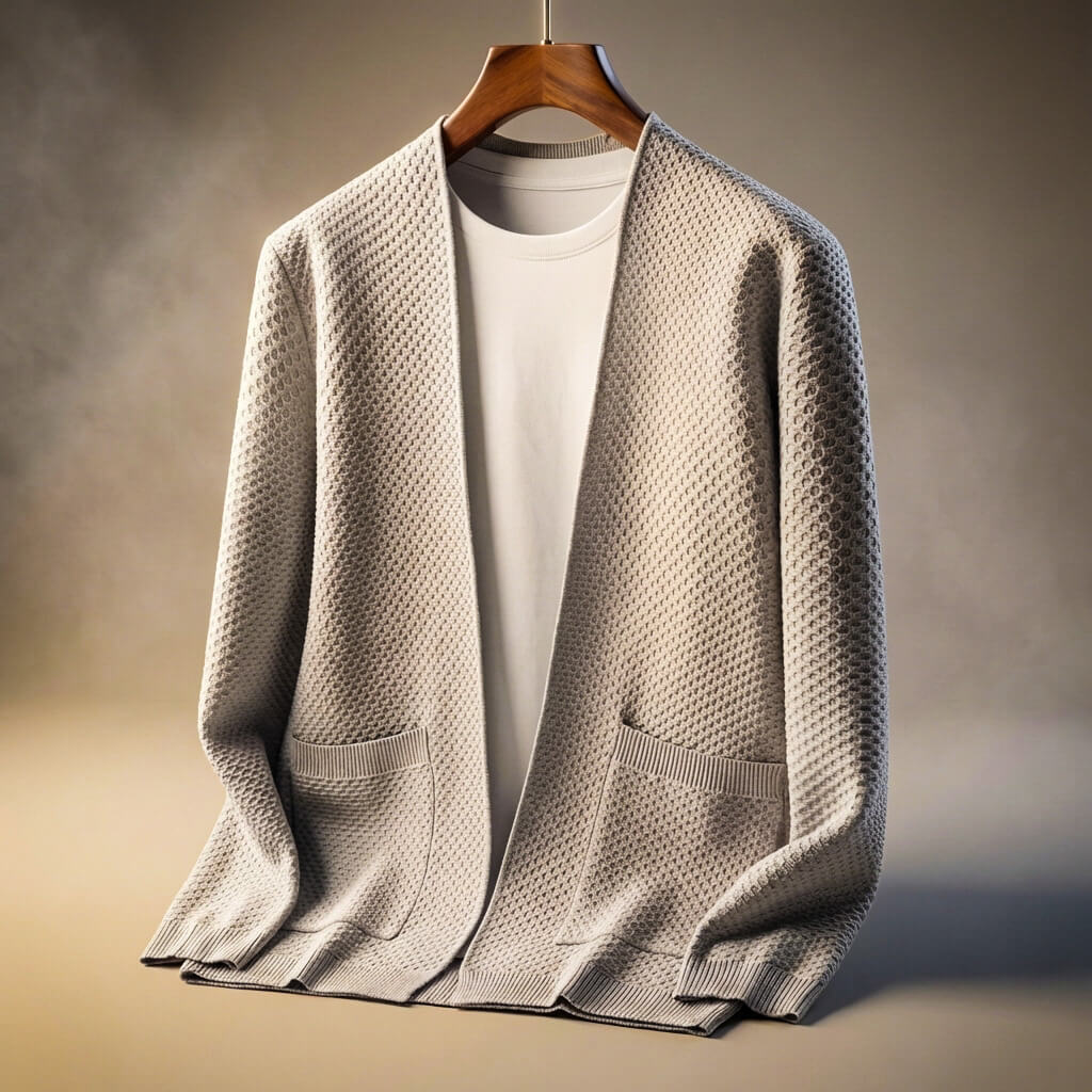 Quinten | Gebreid vest voor heren zonder knopen - Zilvergrijs