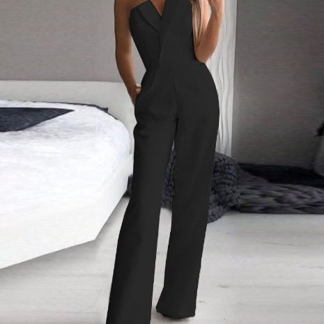 Quinty | Mouwloze jumpsuit voor dames - Zwart