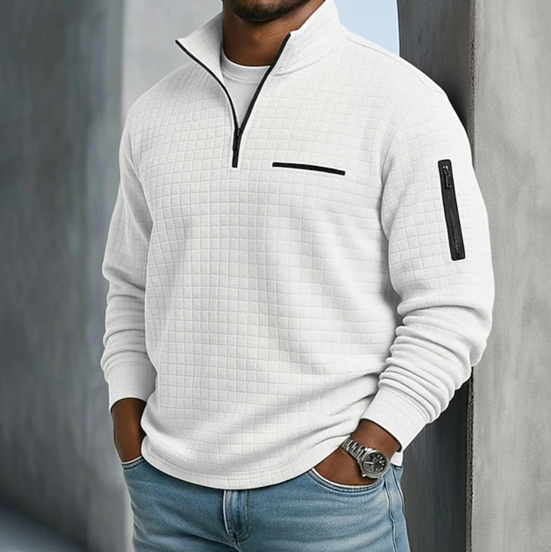 Rein | Half zip sweater voor heren - Wit