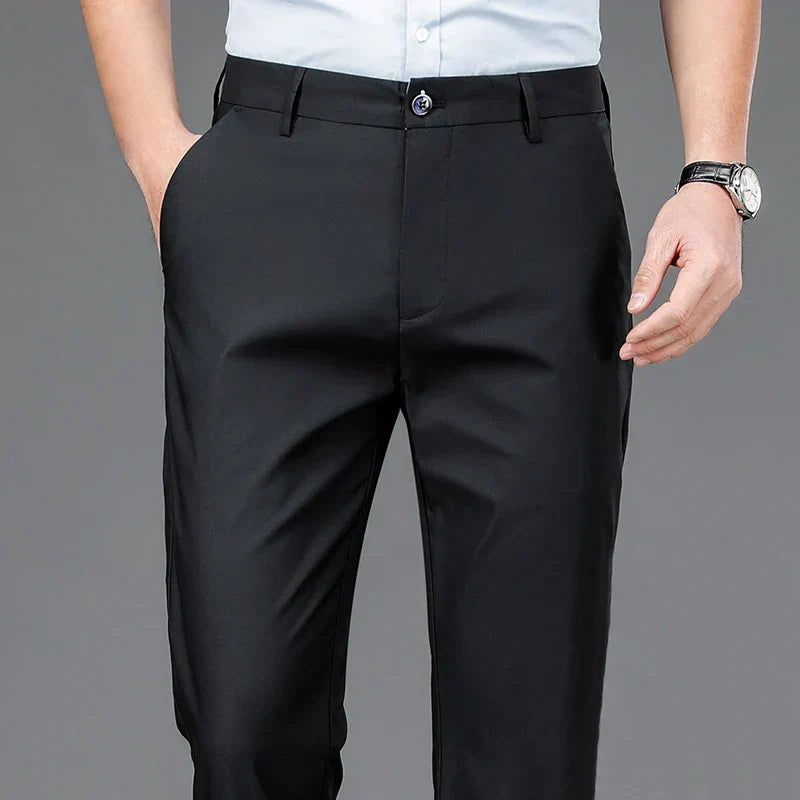 Remco | Nette pantalon voor heren met slim fit - Zwart
