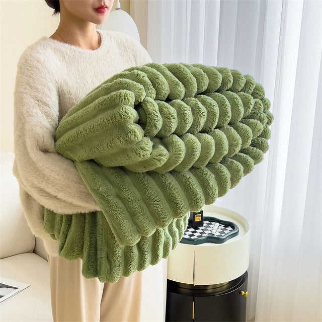 Renske | Fluffy deken van imitatiebont - Groen