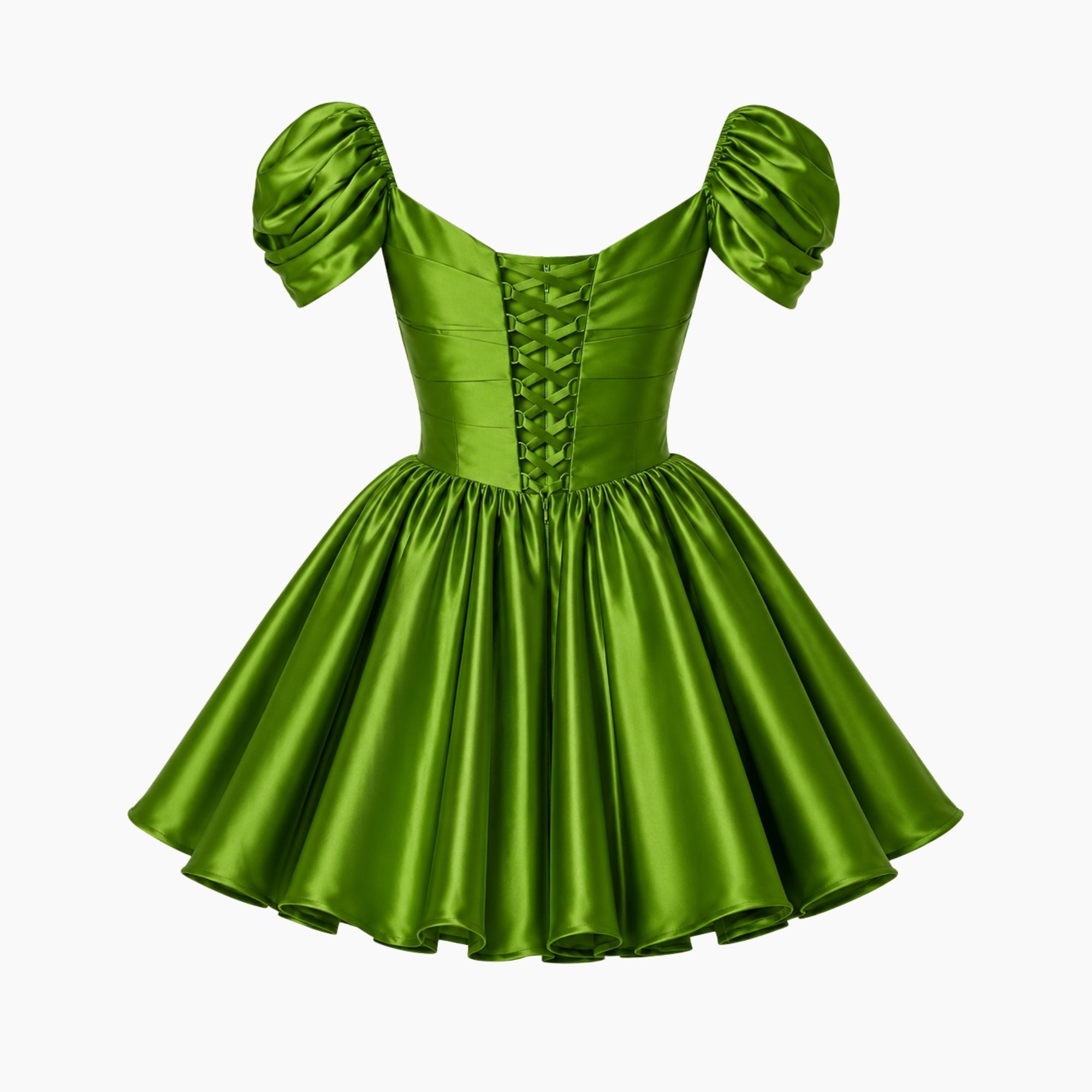 Renske | Satijnen mini jurk met off shoulder - view 16