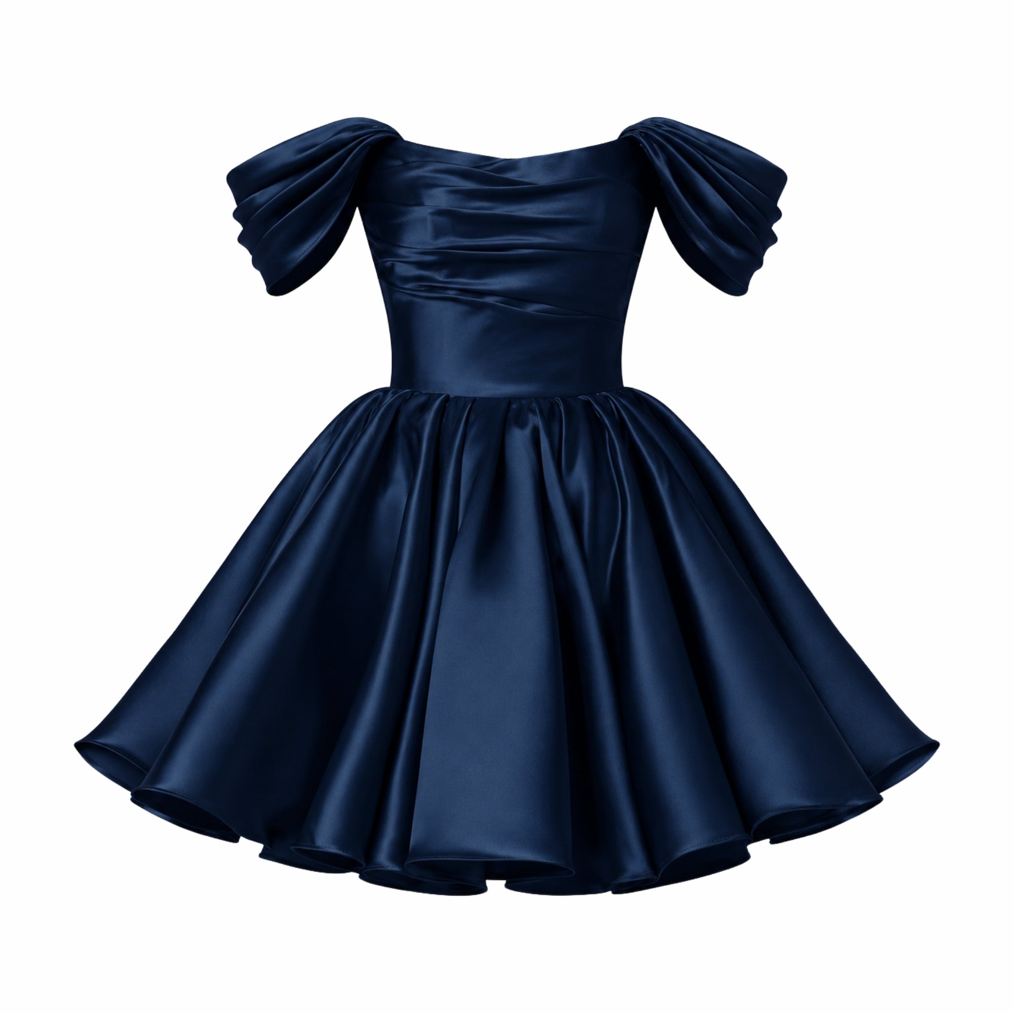 Renske | Satijnen mini jurk met off shoulder - view 19
