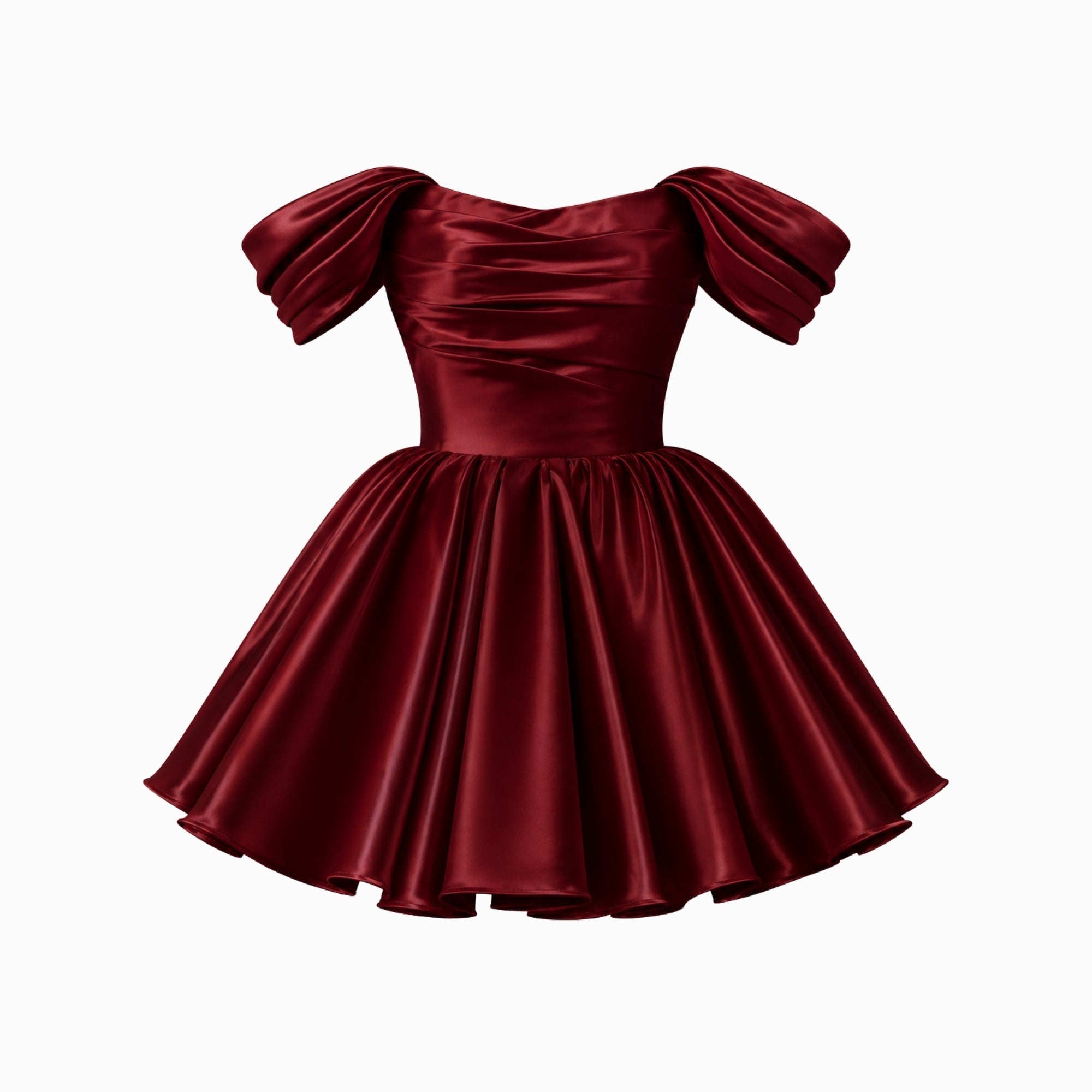 Renske | Satijnen mini jurk met off shoulder - view 26
