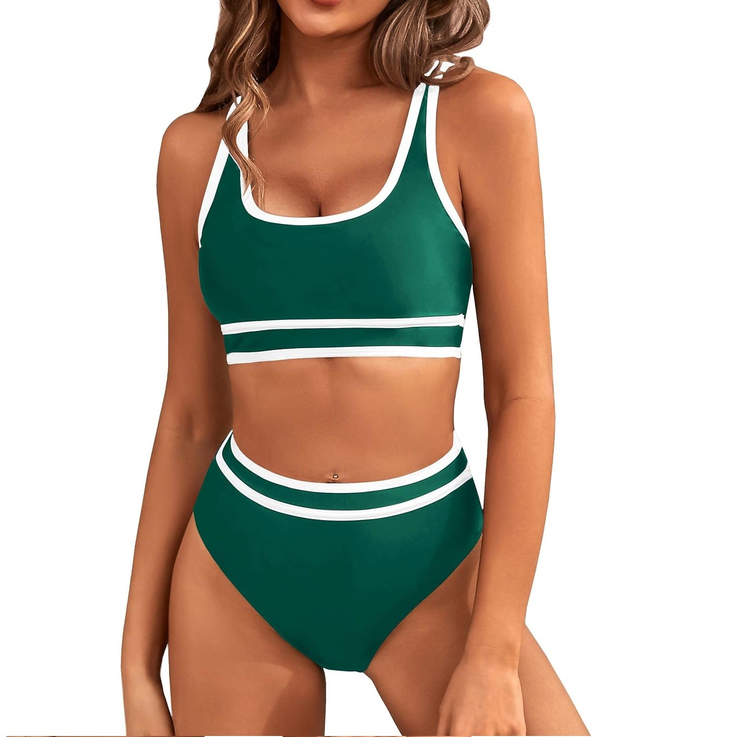 Rianne | Sportieve bikini set met hoge taille - Groen