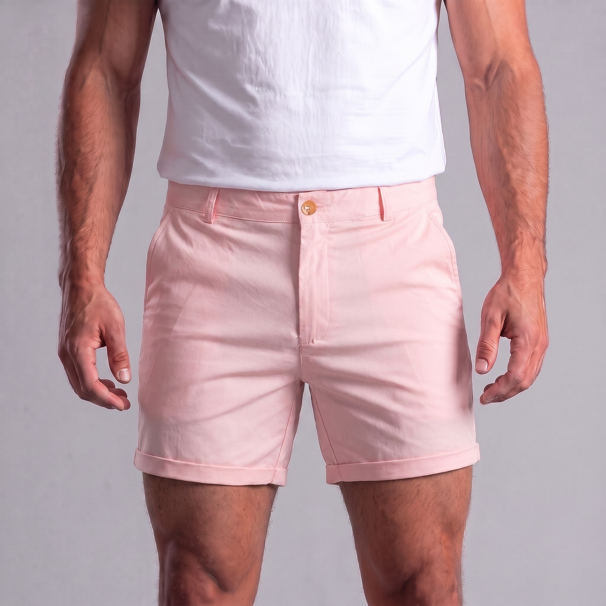 Rik | Chino korte broek voor heren - Roze