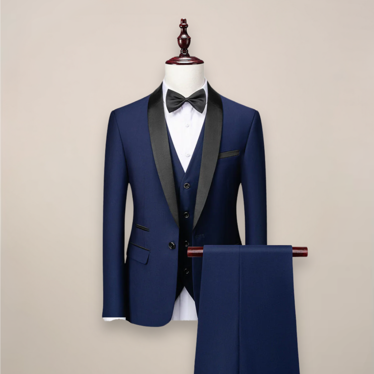 Roel | 3-delig slim fit pak voor heren - blauw