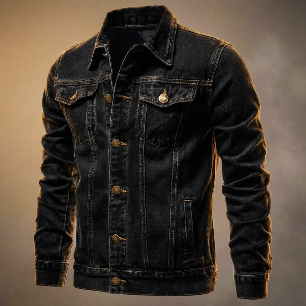 Roelof | Denim jas voor heren - Onyxzwart