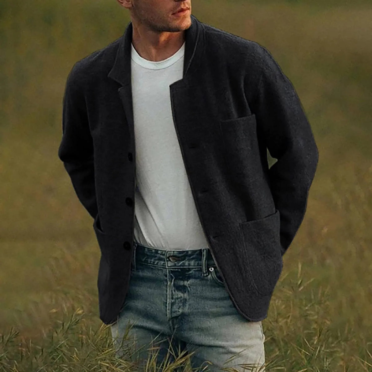 Rogier | Casual blazer voor heren - Zwart
