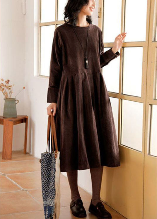 Rosalie | Corduroy jurk voor dames - Bruin