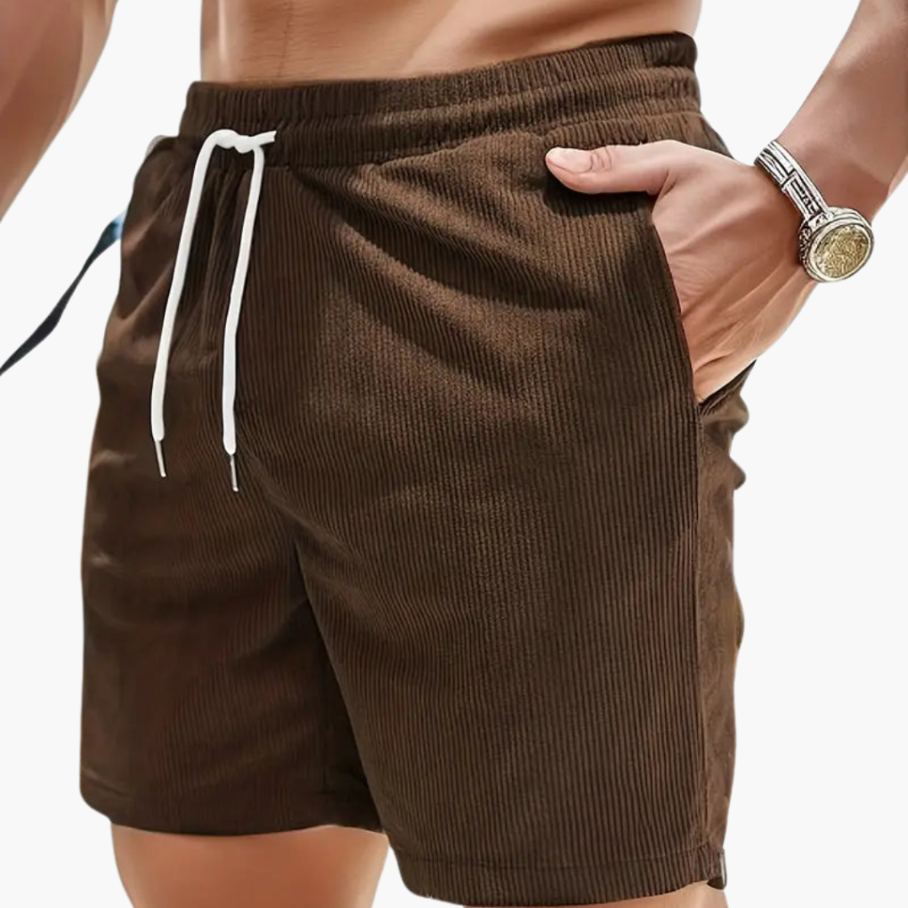 Ruben | Corduroy korte broek voor heren - Bruin