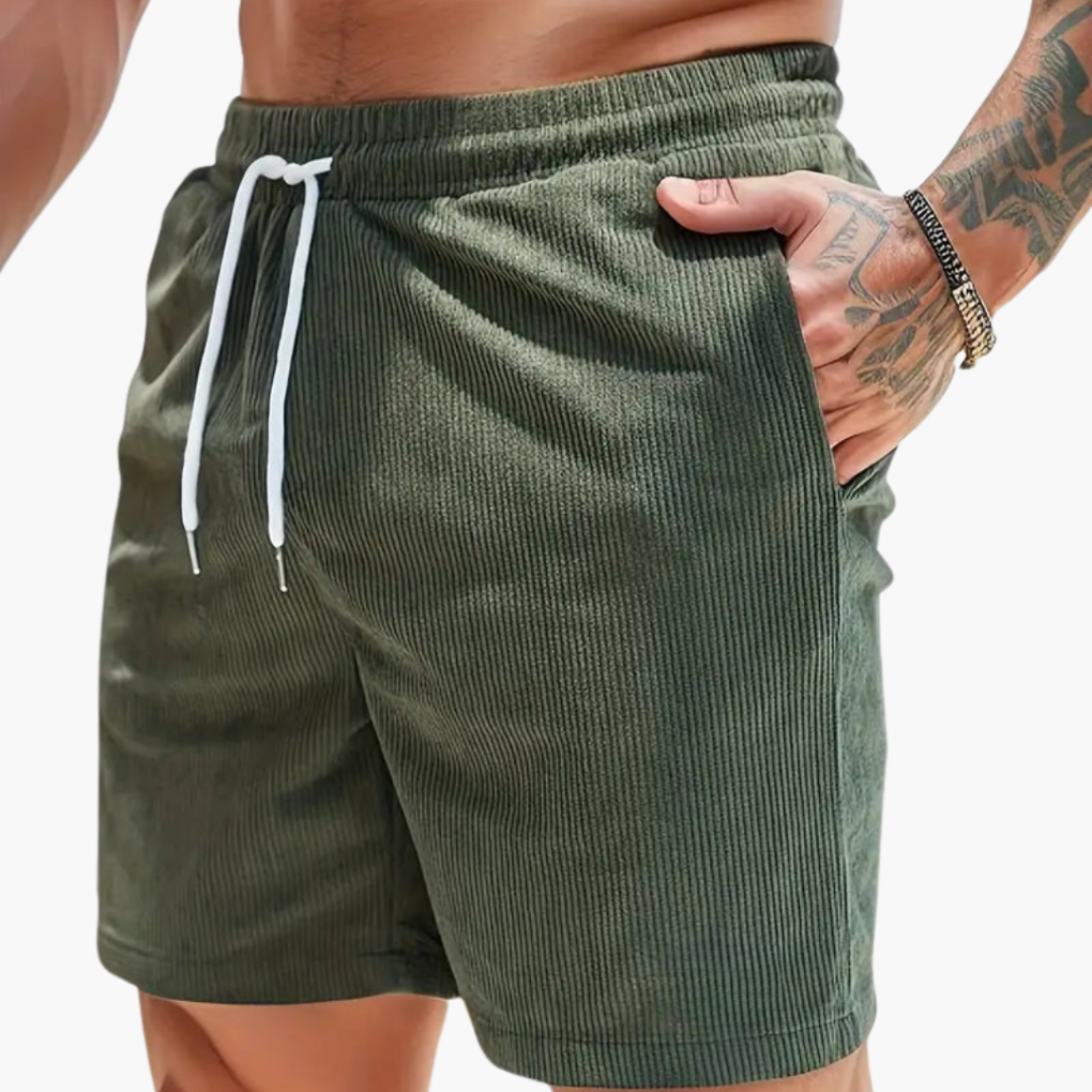 Ruben | Corduroy korte broek voor heren - Groen