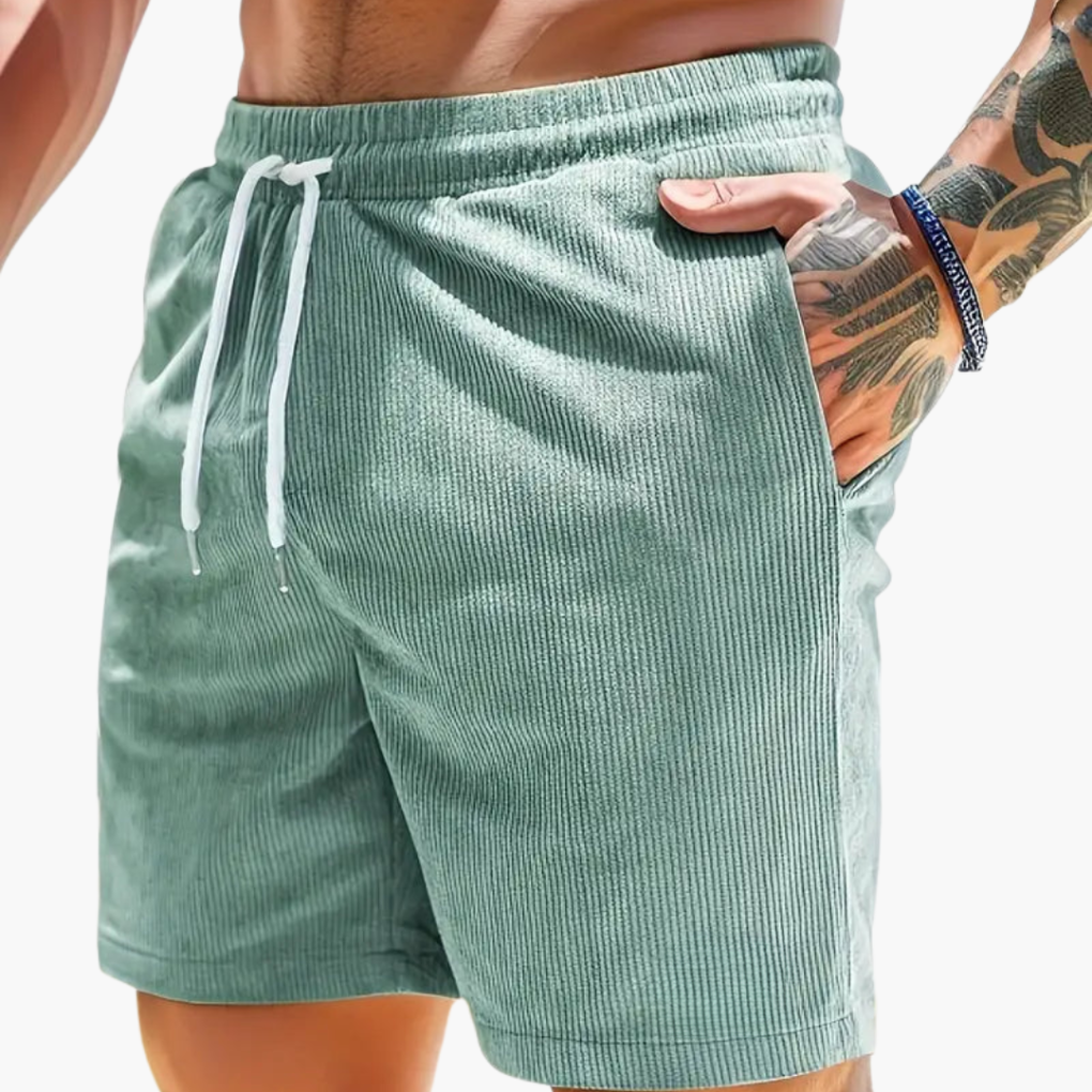 Ruben | Corduroy korte broek voor heren - Lichtgroen