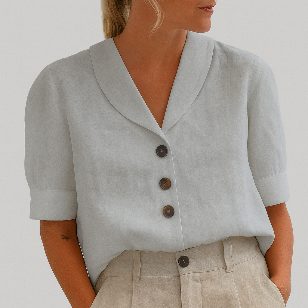 Ruth | Blouse voor dames met korte mouw - Grijs