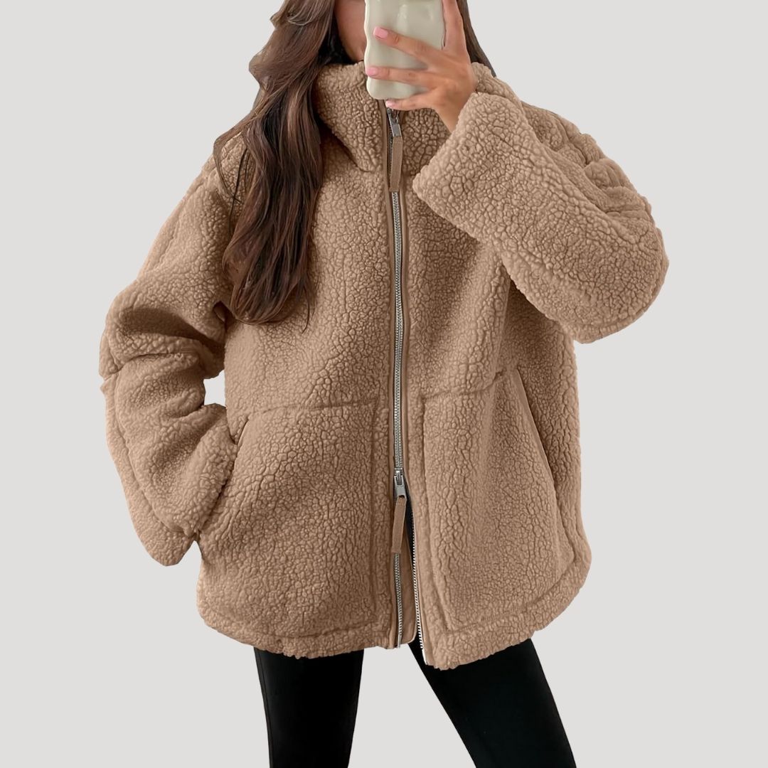 Ruth | Oversized teddy jas voor dames - Beige