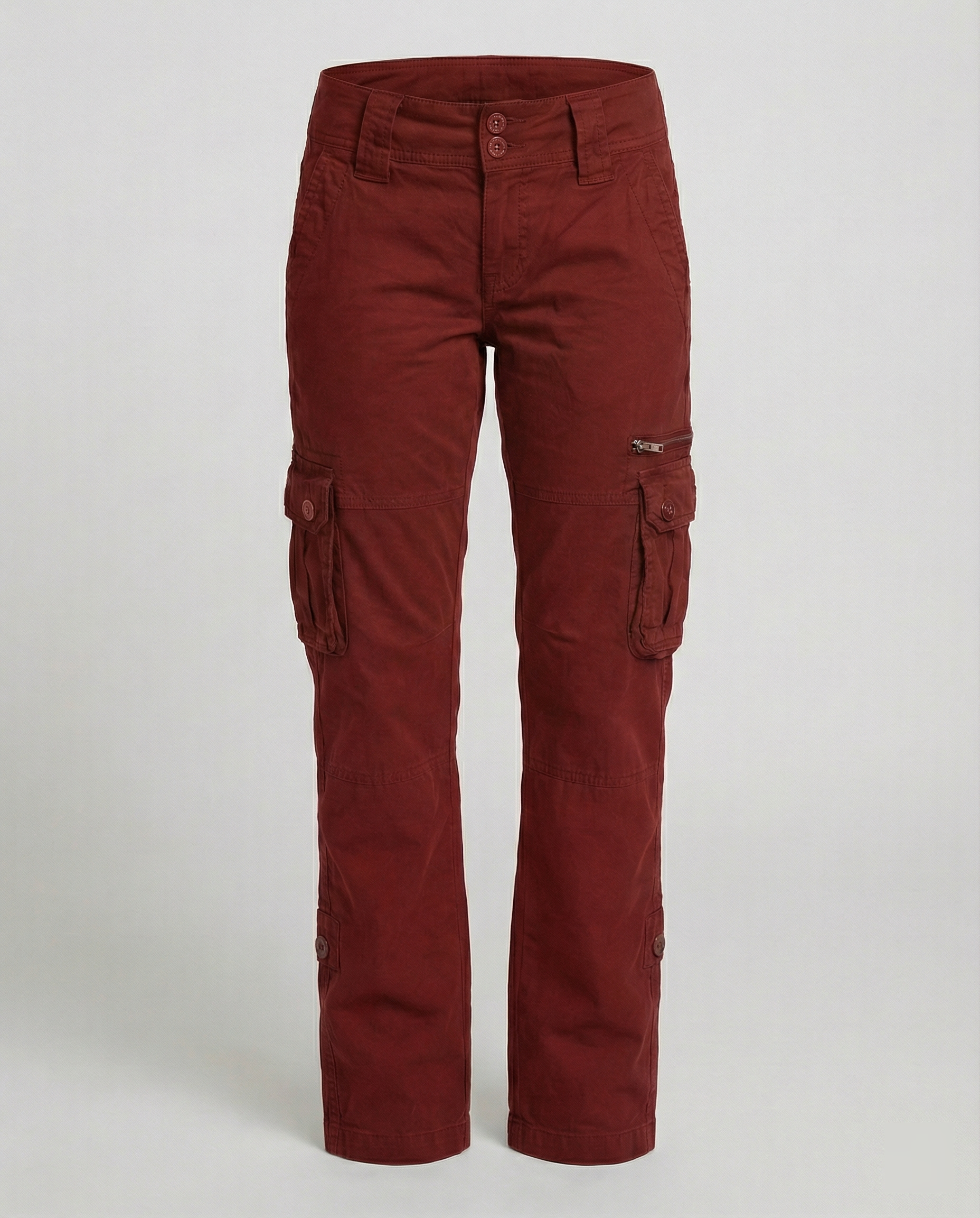 Sabine | Cargo broek voor dames met zakken - Bordeaux