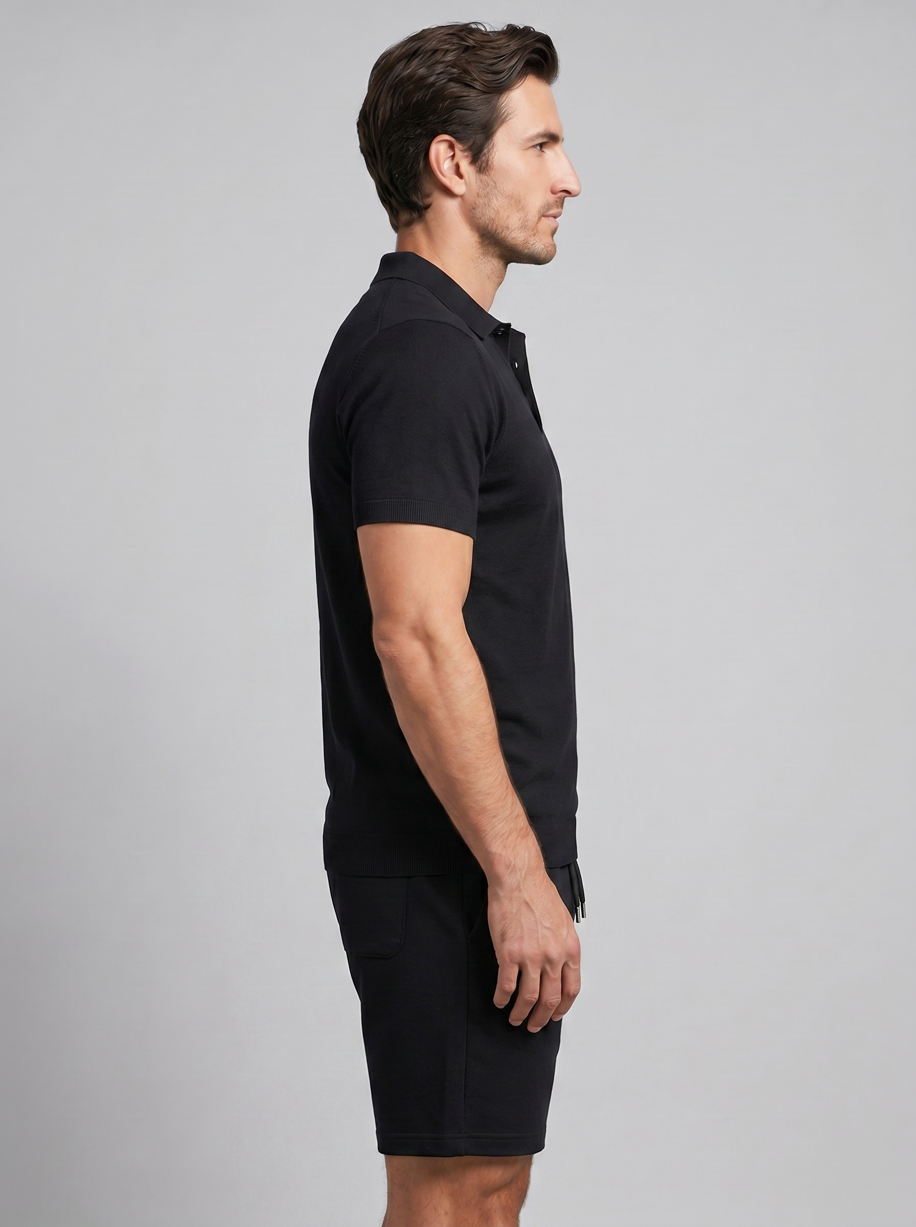 Sam | Polo en shorts set voor heren - Zwart