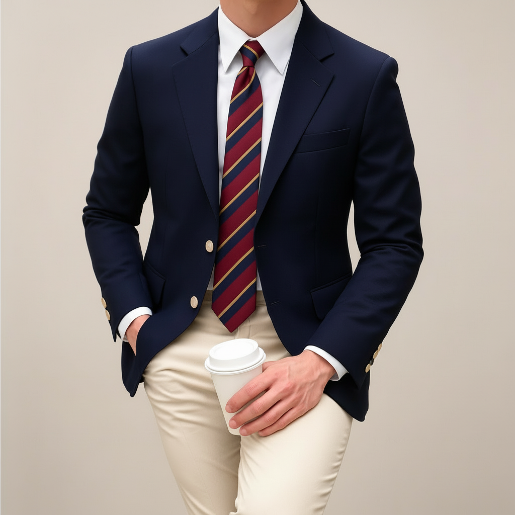 Sander | Heren blazer met notch-revers en gouden knopen - view 2