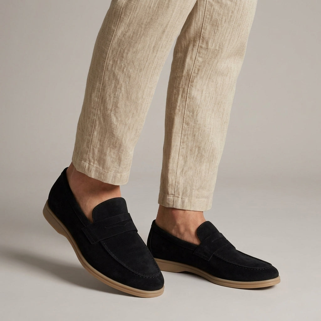 Sander | Suède loafers voor heren - Zwart