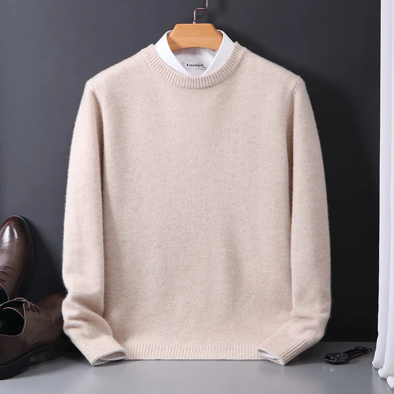 Siem | Gebreide trui voor heren met ronde hals - Beige