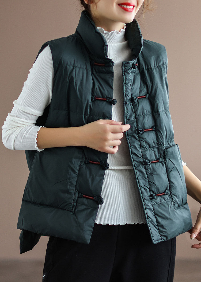 Sien | Gewatteerde bodywarmer voor dames met opstaande kraag - Theegroen