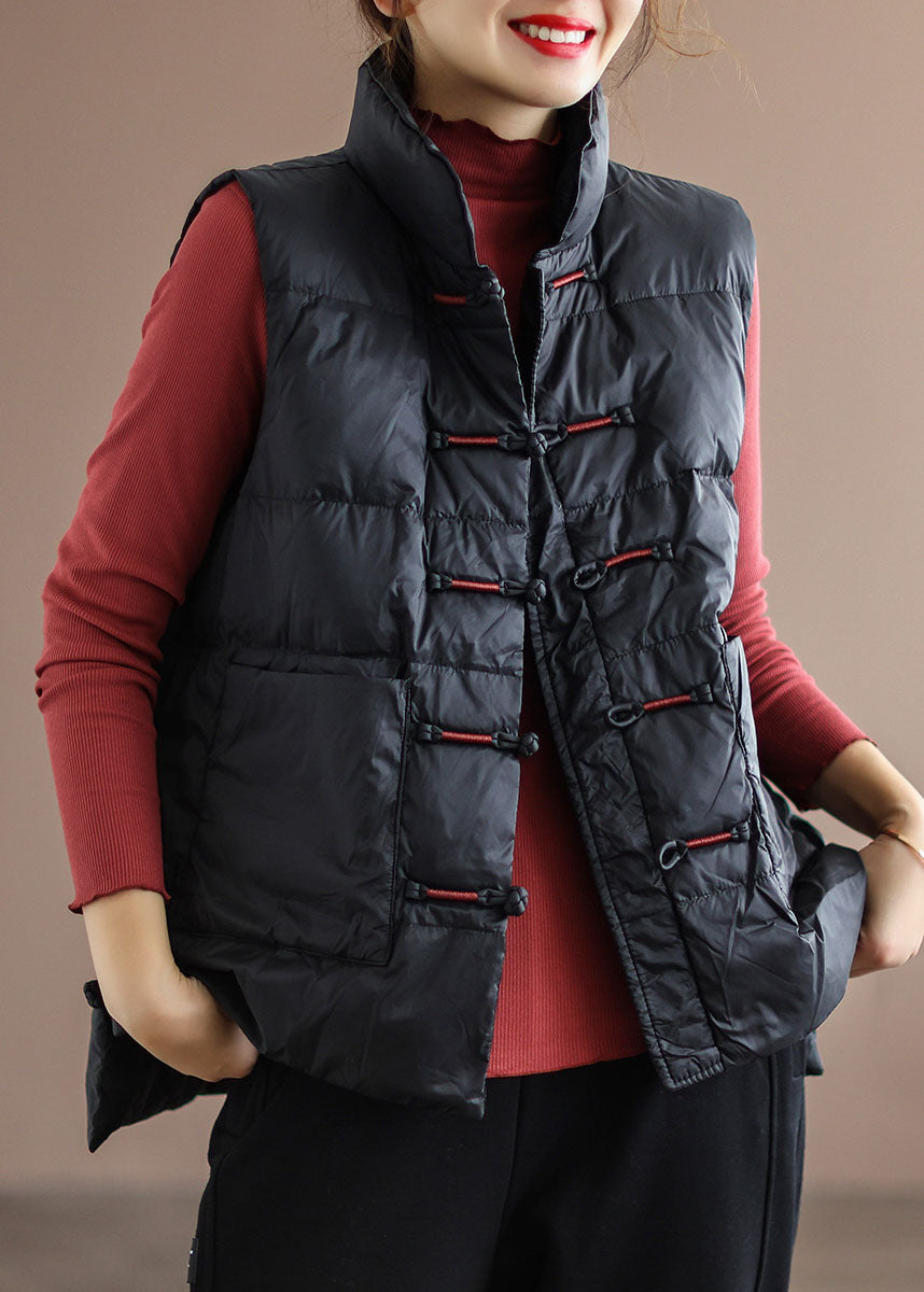 Sien | Gewatteerde bodywarmer voor dames met opstaande kraag - Zwart