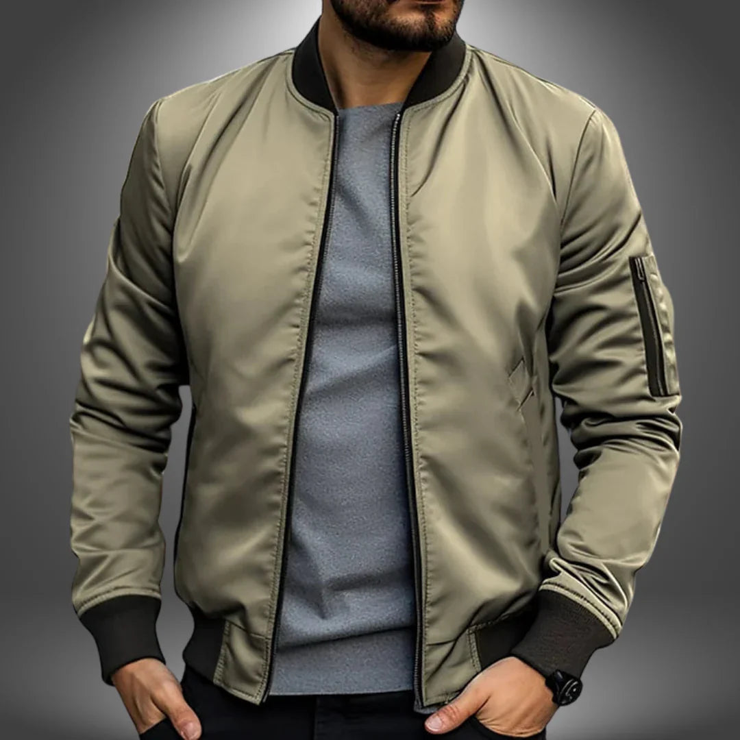Simon | Bomberjack voor heren, slim fit - Beige