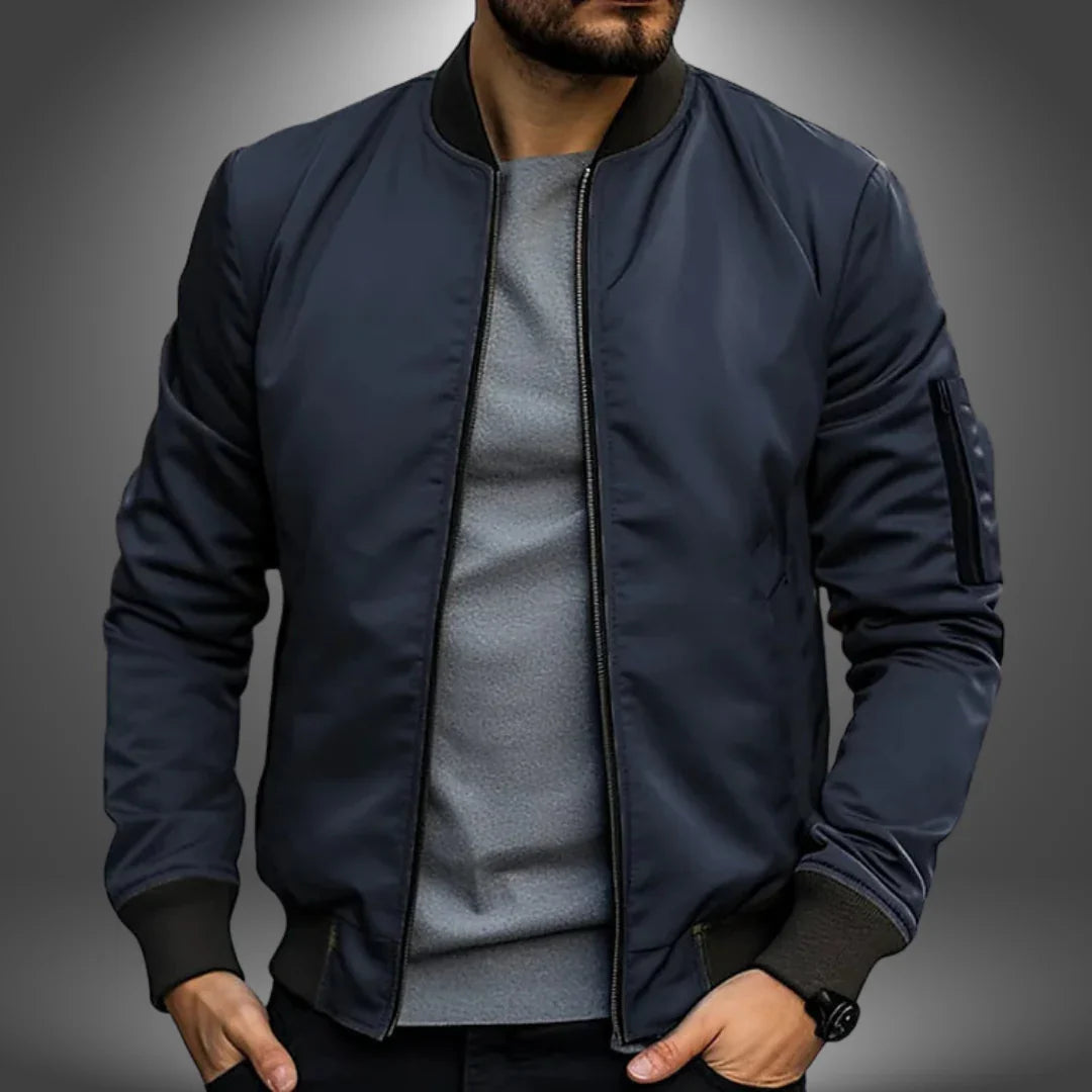 Simon | Bomberjack voor heren, slim fit - Blauw