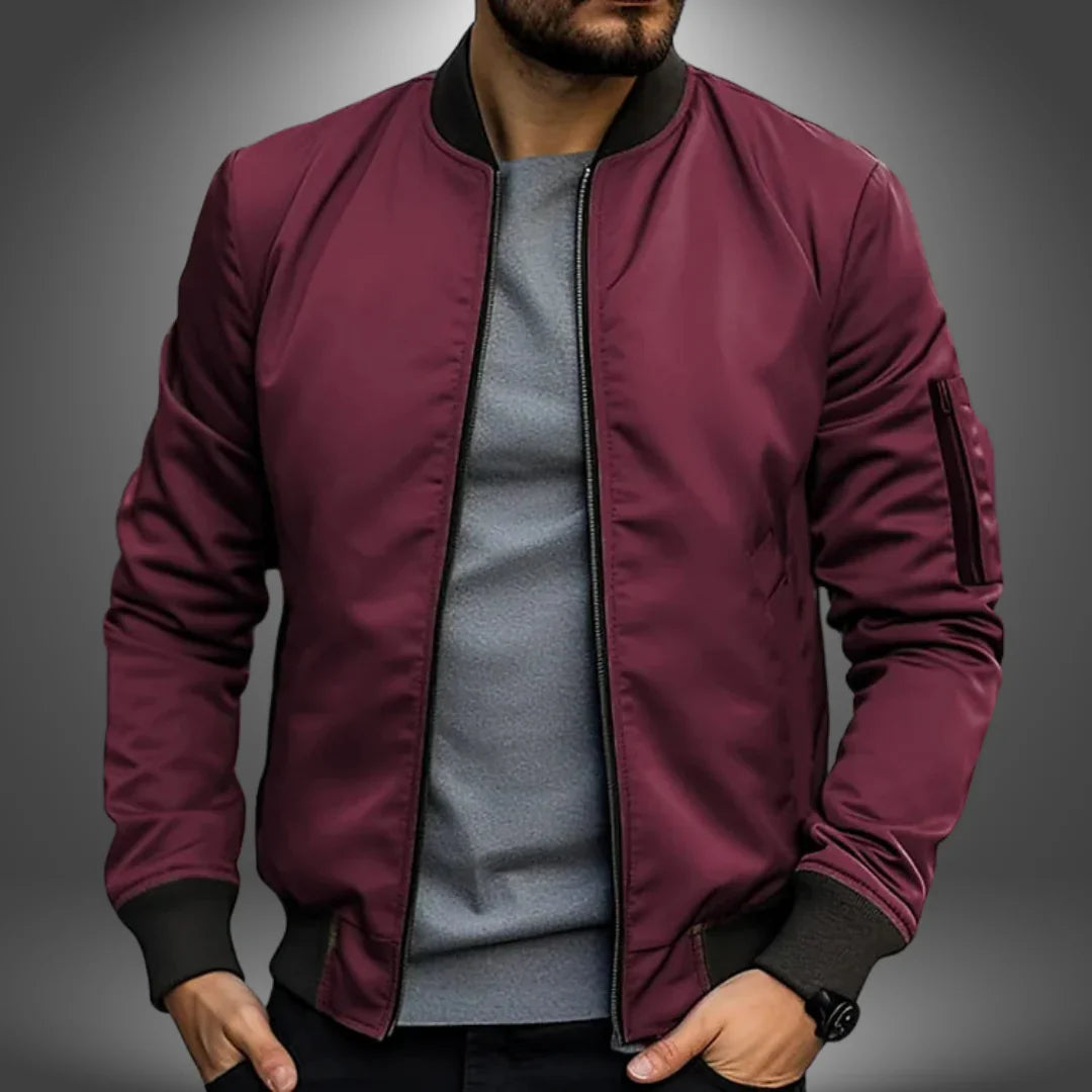 Simon | Bomberjack voor heren, slim fit - Rood