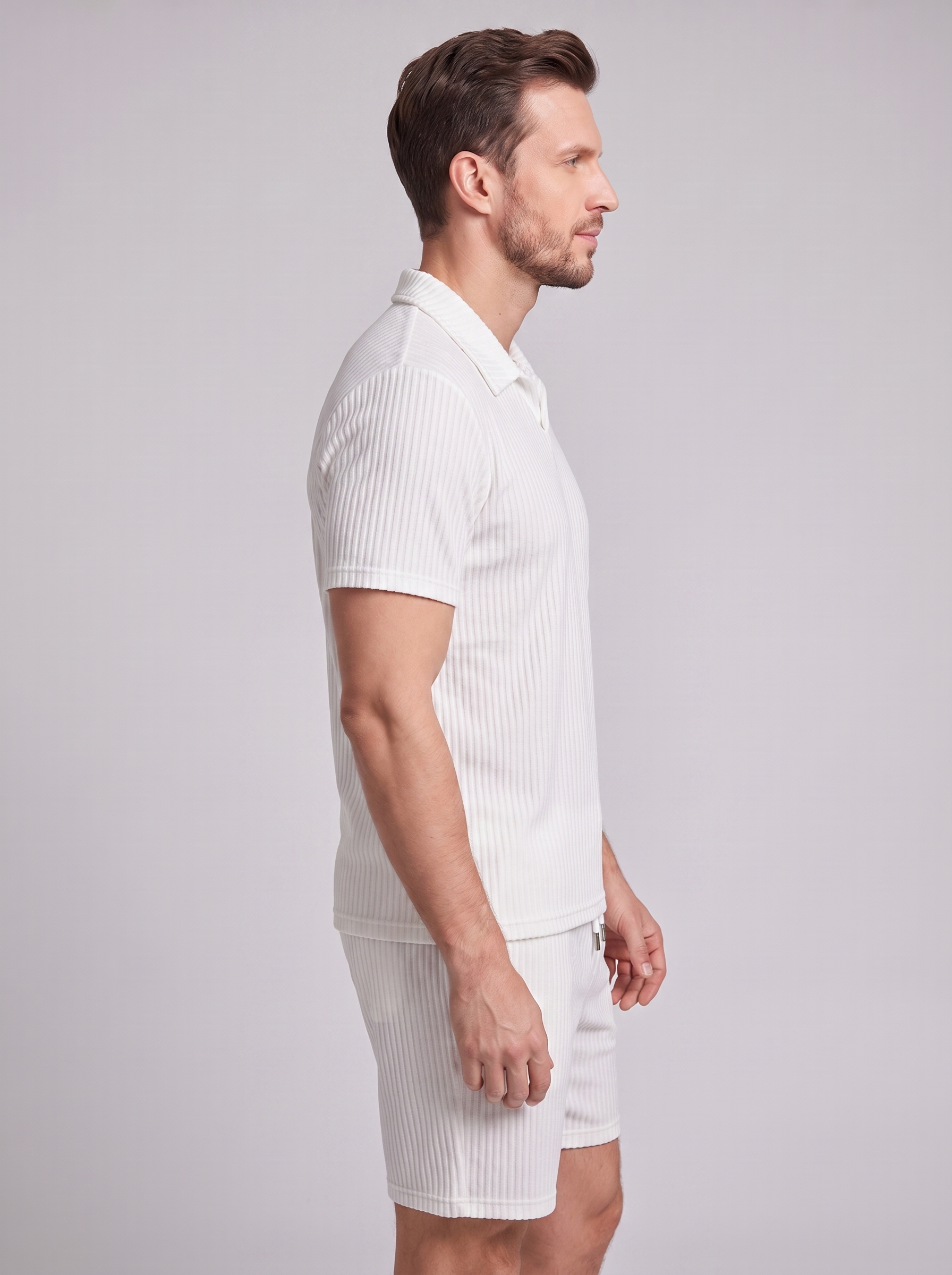 Sjoerd | Geribbelde polo set voor heren - view 11