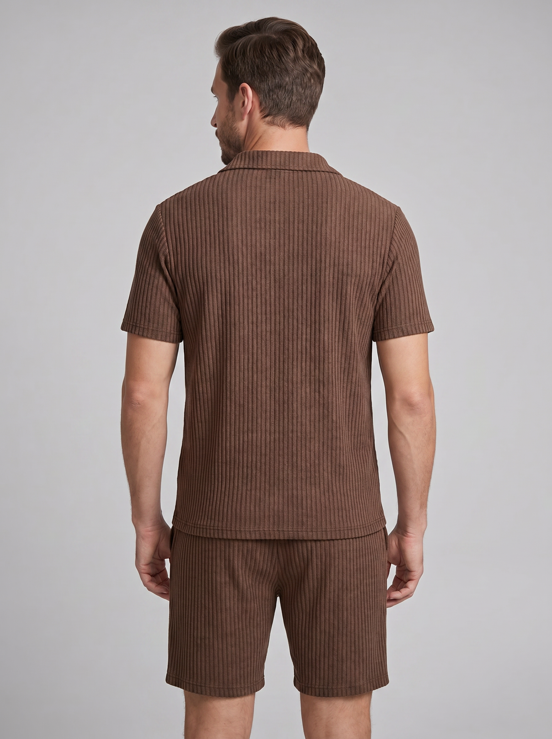 Sjoerd | Geribbelde polo set voor heren - view 15