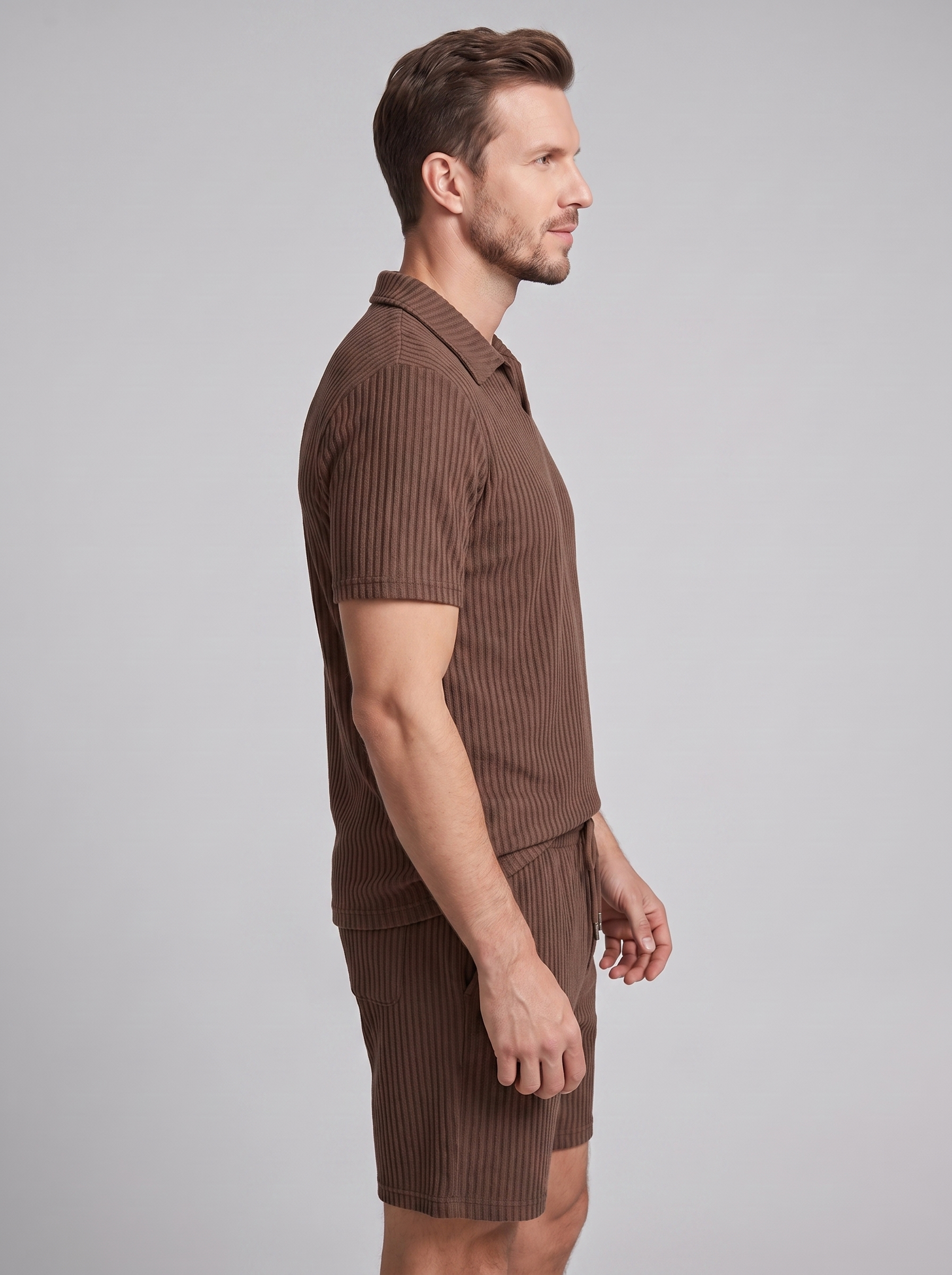 Sjoerd | Geribbelde polo set voor heren - view 16