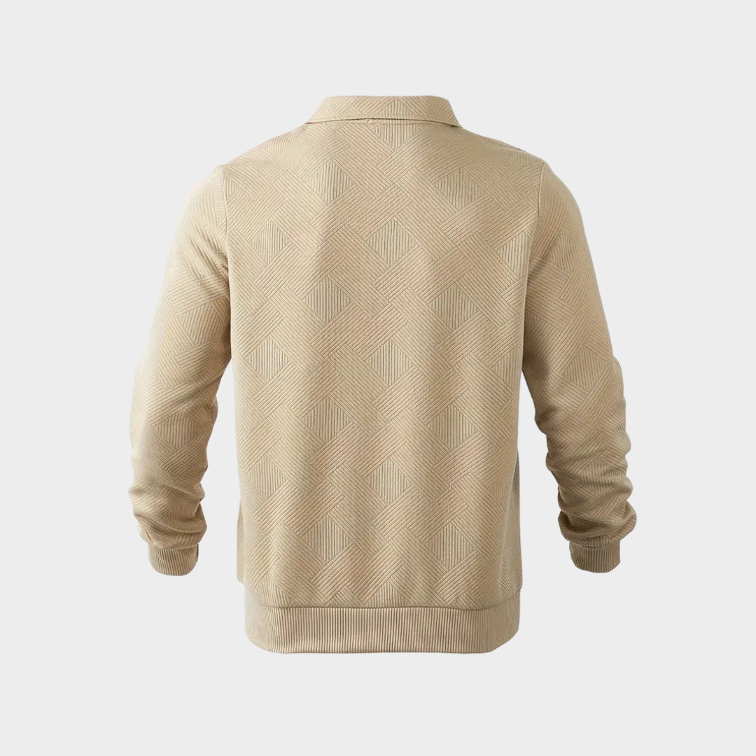 Steven | Trui met rits voor heren, beige - foto 6
