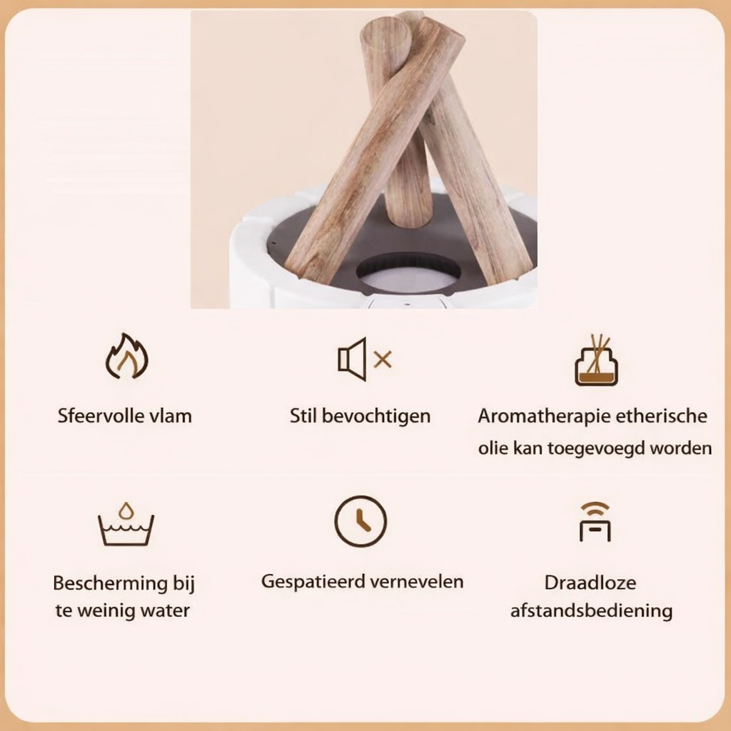 Stijn | Sfeerlamp met vlameffect en aroma diffuser - foto 7