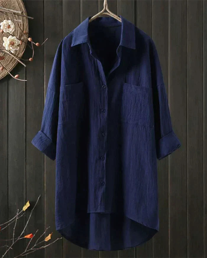 Suus | Linnen blouse voor dames - Blauw