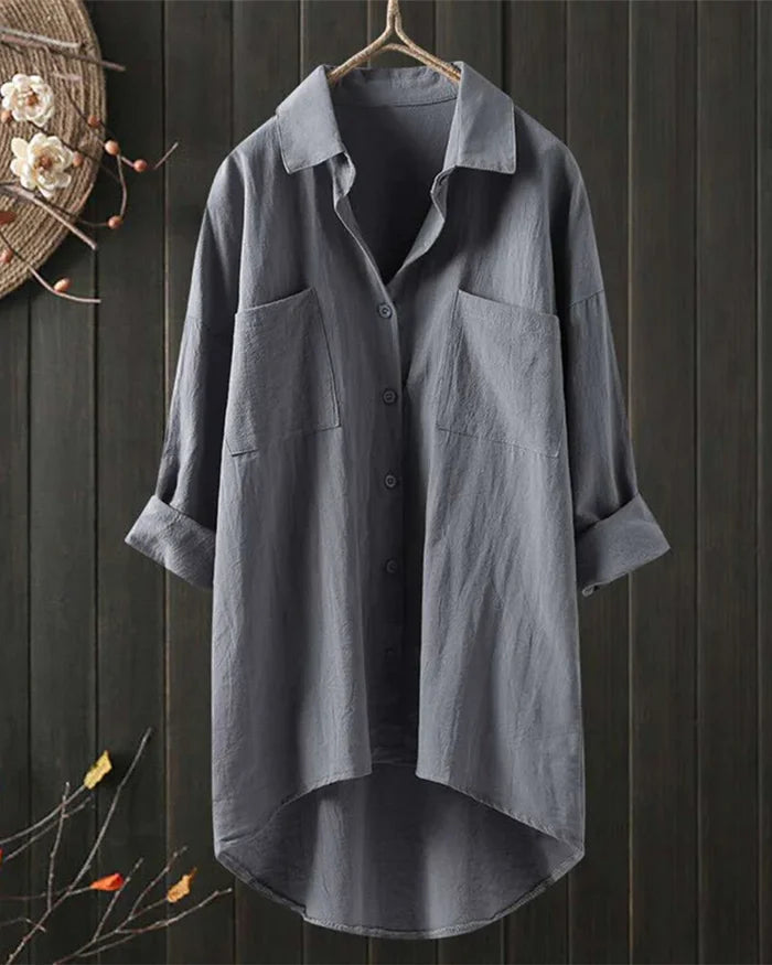 Suus | Linnen blouse voor dames - Grijs