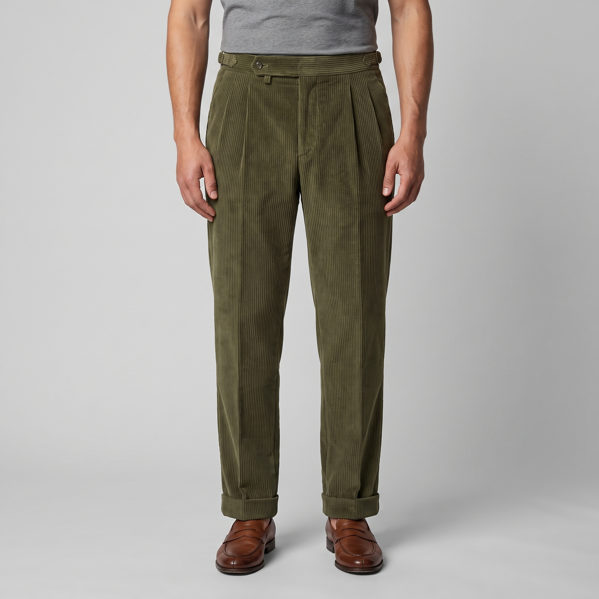 Sven | Corduroy broek met bandplooi voor heren - view 18