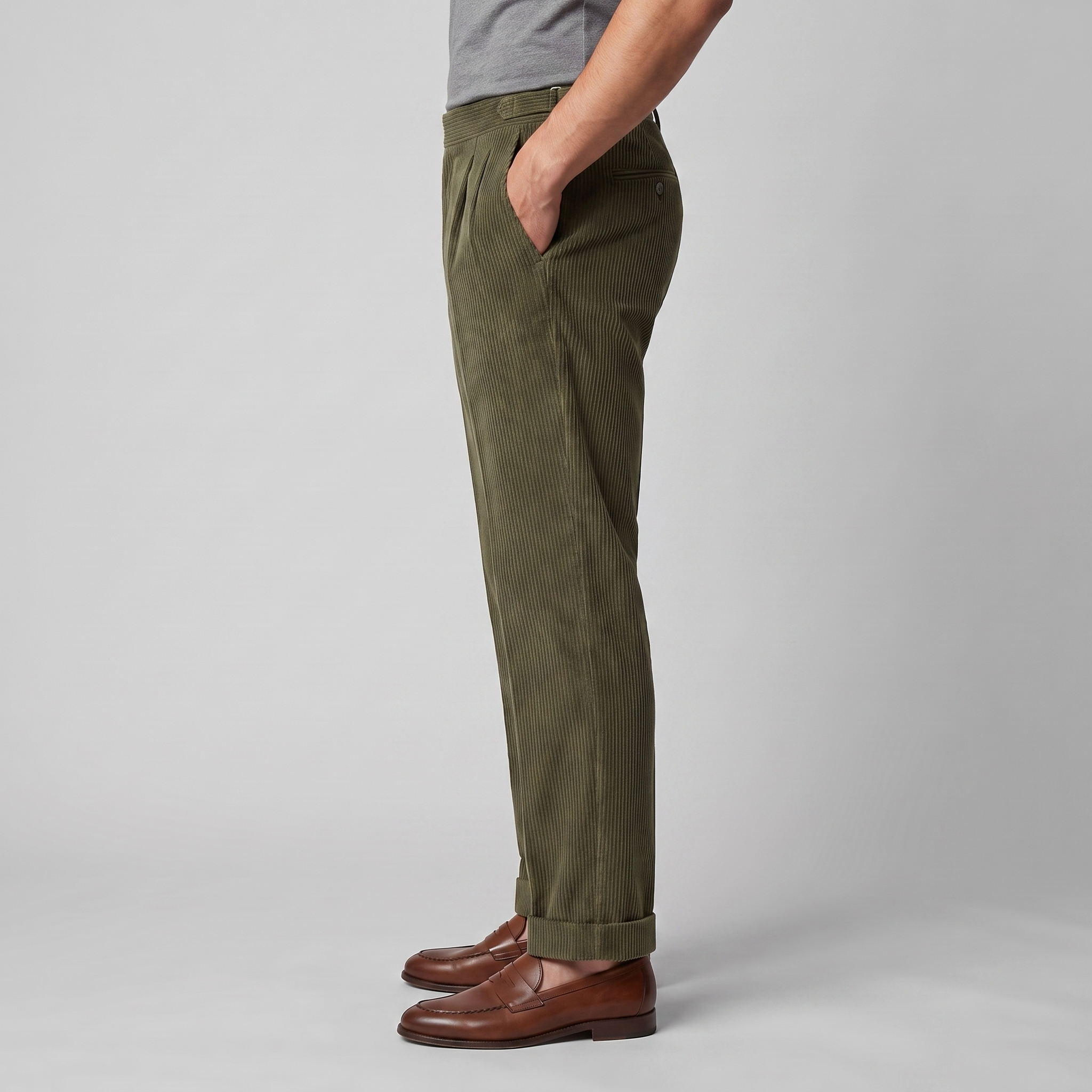 Sven | Corduroy broek met bandplooi voor heren - view 20