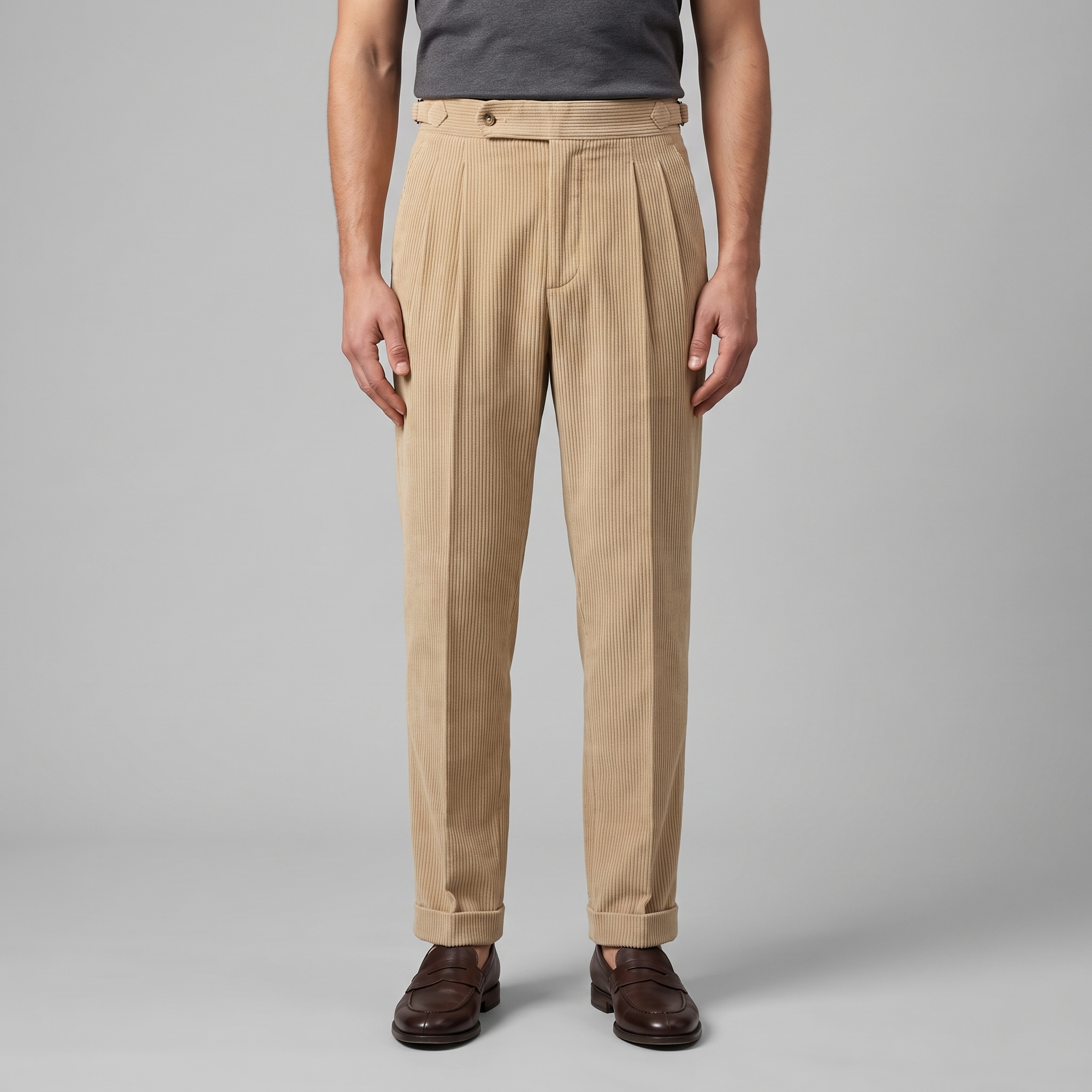 Sven | Corduroy broek met bandplooi voor heren - view 6