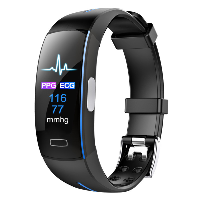 Thijs | Smartwatch sporthorloge met activiteitstracker - Zwart en blauw 2