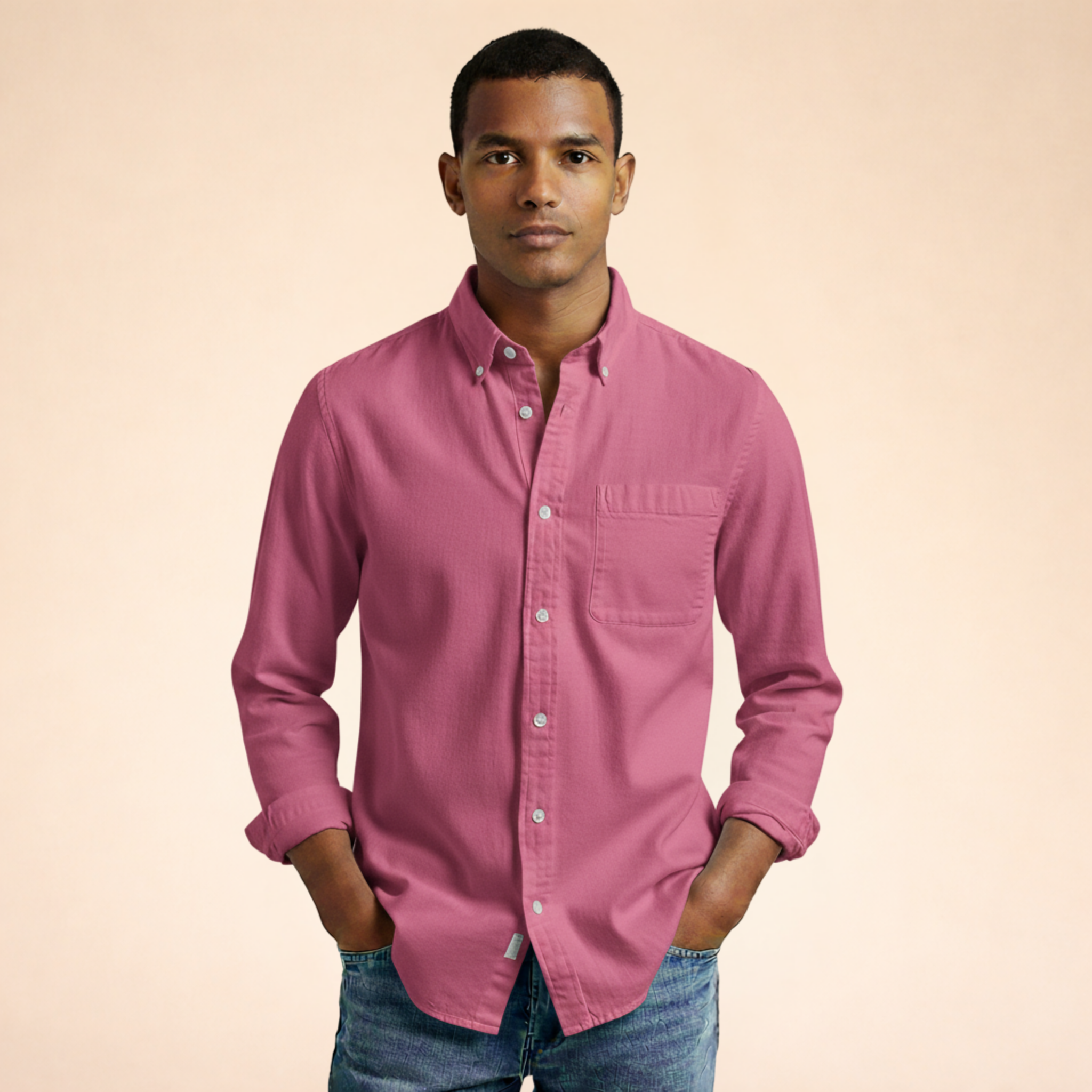 Thomas | Casual overhemd met lange mouwen voor heren - Roze