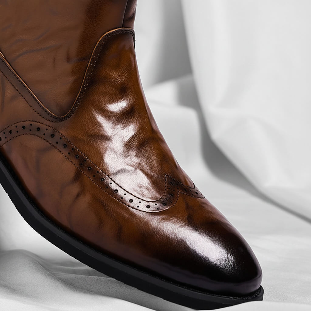 Ties | Leren boots voor heren met rits - view 3