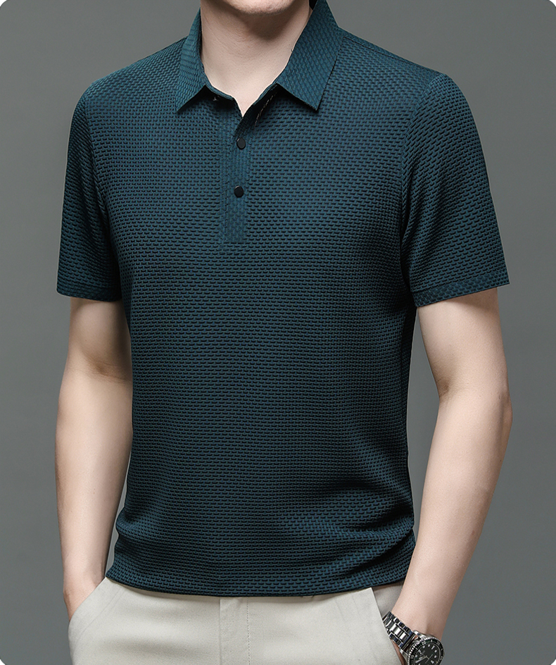Tijmen | Poloshirt heren met korte mouw en knoopsluiting - view 10