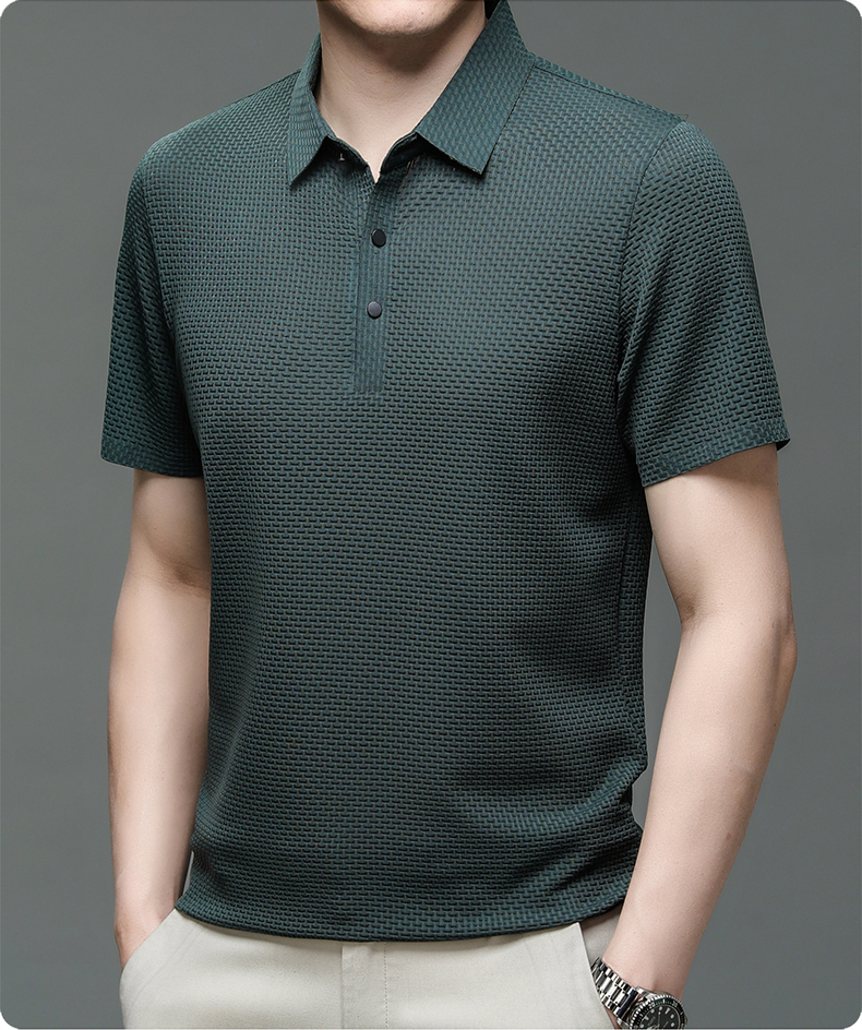 Tijmen | Poloshirt heren met korte mouw en knoopsluiting - view 11