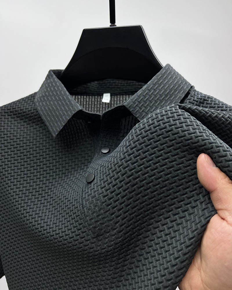 Tijmen | Poloshirt heren met korte mouw en knoopsluiting - Grijs